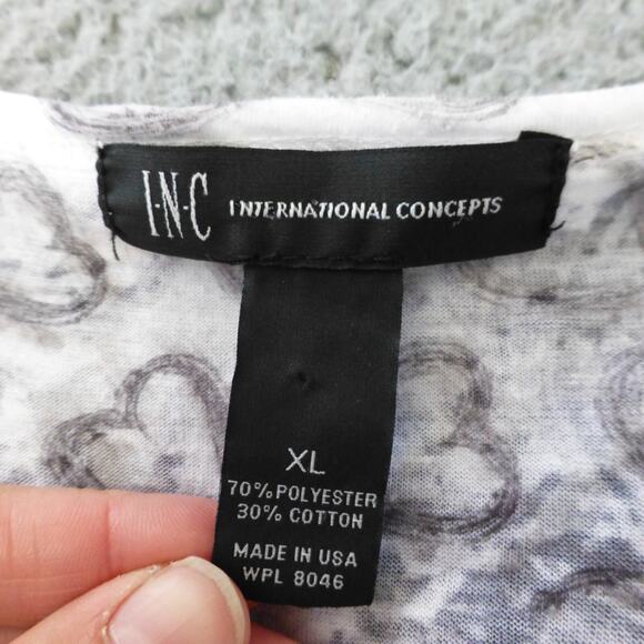 INC International Concepts Top Womens XL Y2K Glam Heart Rhinestone Tattoo USA - Picture 5 of 8